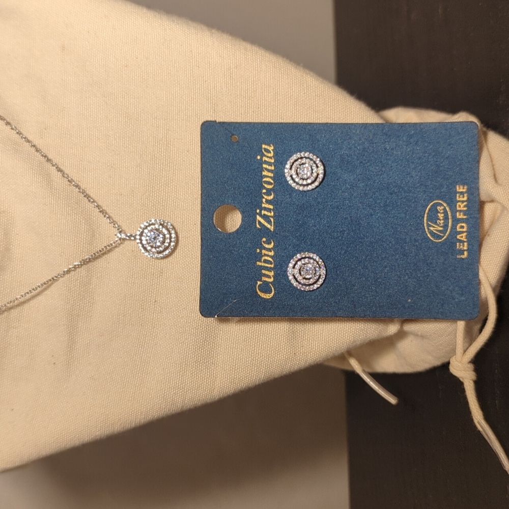 CZ earrings and necklace